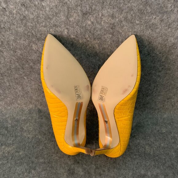 Sam Edelman Hazel Women’s Leather Dijon Yellow Heel Pointed Toe Pump Shoes - Picture 11 of 11